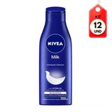 Kit C/12 Nivea Body Milk Loção Hidratante 200ml