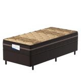 Cama Box Colchão Solteiro Com Molas Toledo 88x188x62cm Bege / Marrom Probel Marrom/beg