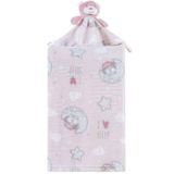 Manta Com Naninha Flannel Estampada Para Bebê 75x100 Rosa Urso