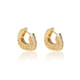 Brinco Argola Clique Cravejada Folheada A Ouro 18k