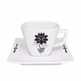 Kit 4 Xícaras Cafézinho Lotus Oxford Porcelana 75ml