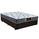 Cama Box Casal + Colchão Ortopédico Resistente Pró D28 Prime Colchões 60x138x188 Cor:marrom