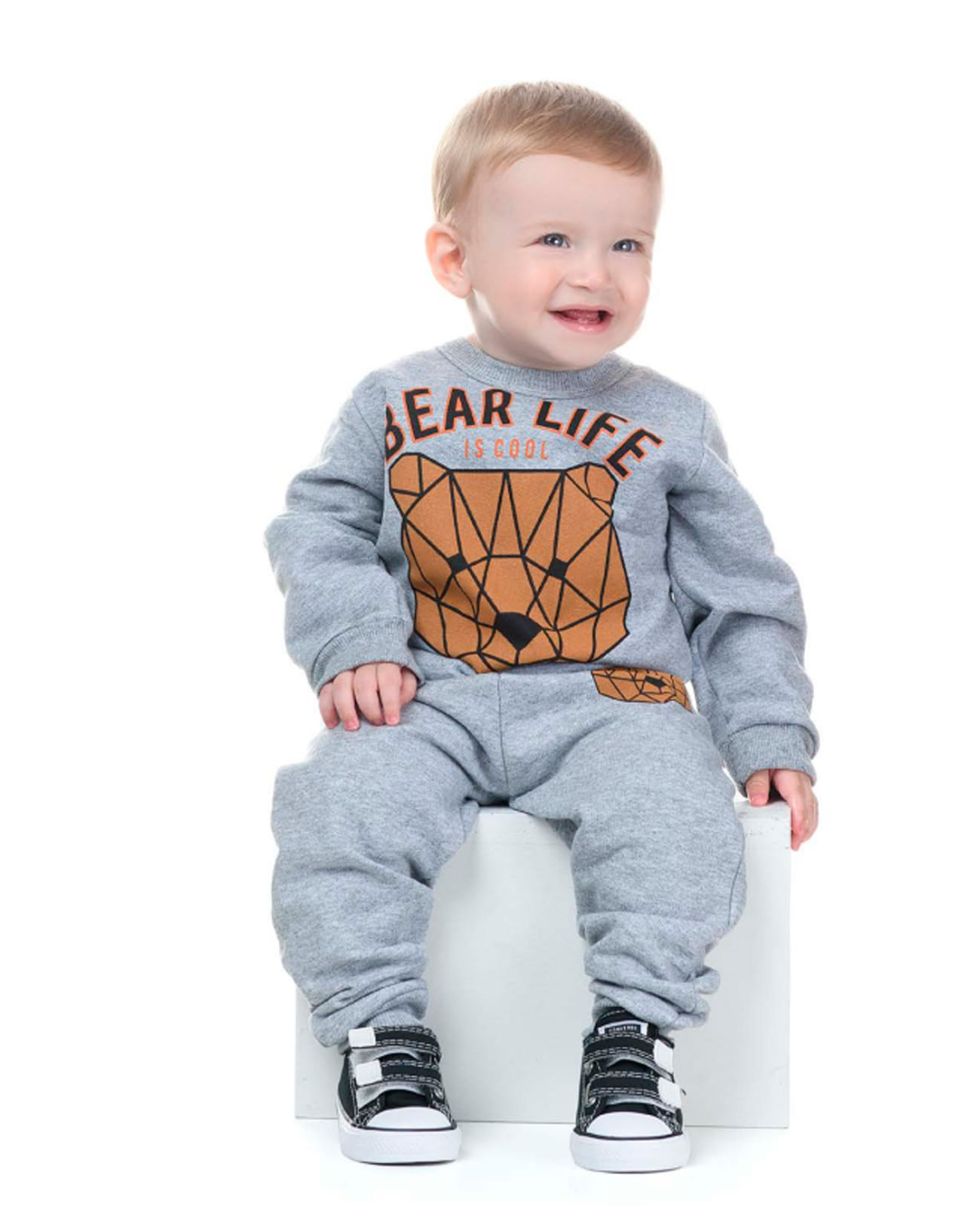 Conjunto Moletom Bebe Infantil Felpudo Blusão E Calça