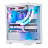 Gabinete Gamer K-mex Aquario Micro Atx Poseidon White Cg-w1h5 Lateral Em Vidro Sem Fan U Unica Unica