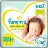 Fralda Pampers Premium Care Rn+ Com 36 Unidades