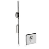 Fechadura Inox Externa Rolete Roseta Quadrada Pado Inox Polido