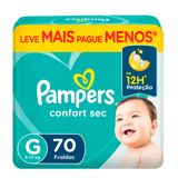 Fralda Descartável Pampers Confort Sec Giga G Com 70 Unidades