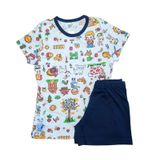 Conjunto Pijama Infantil Menina Fazenda Azul Marinho- Kappes