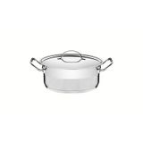 Caçarola Tramontina Professional Rasa Em Aço Inox Fundo Triplo Com Tampa Plana Detalhe Satinado 16 Cm 1,4 L - 62623/160