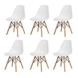 Cadeira De Jantar Decoreshop Charles Eames Dkr Eiffel, Estrutura De Cor Branco, 6 Unidades