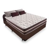 Cama Box Casal + Colchão De Molas - Comfort Prime - Classic Superlastic 138cm Marrom