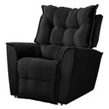 Poltrona Do Papai Reclinável King Veludo Speciale Home Preto