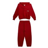 Conjunto Infantil Menina Moletom Cropped - Vermelho