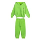 Conjunto Infantil Menina Moletom Cropped - Verde Neon