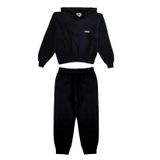 Conjunto Infantil Menina Moletom Cropped - Preto