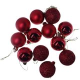 Enfeite De Natal Bola 4cm 12 Unidade Cor:vermelho