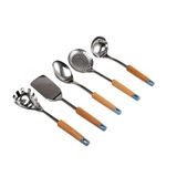 Jogo Utensílios De Cozinha Com Suporte Em Inox 6 Peças Luxo