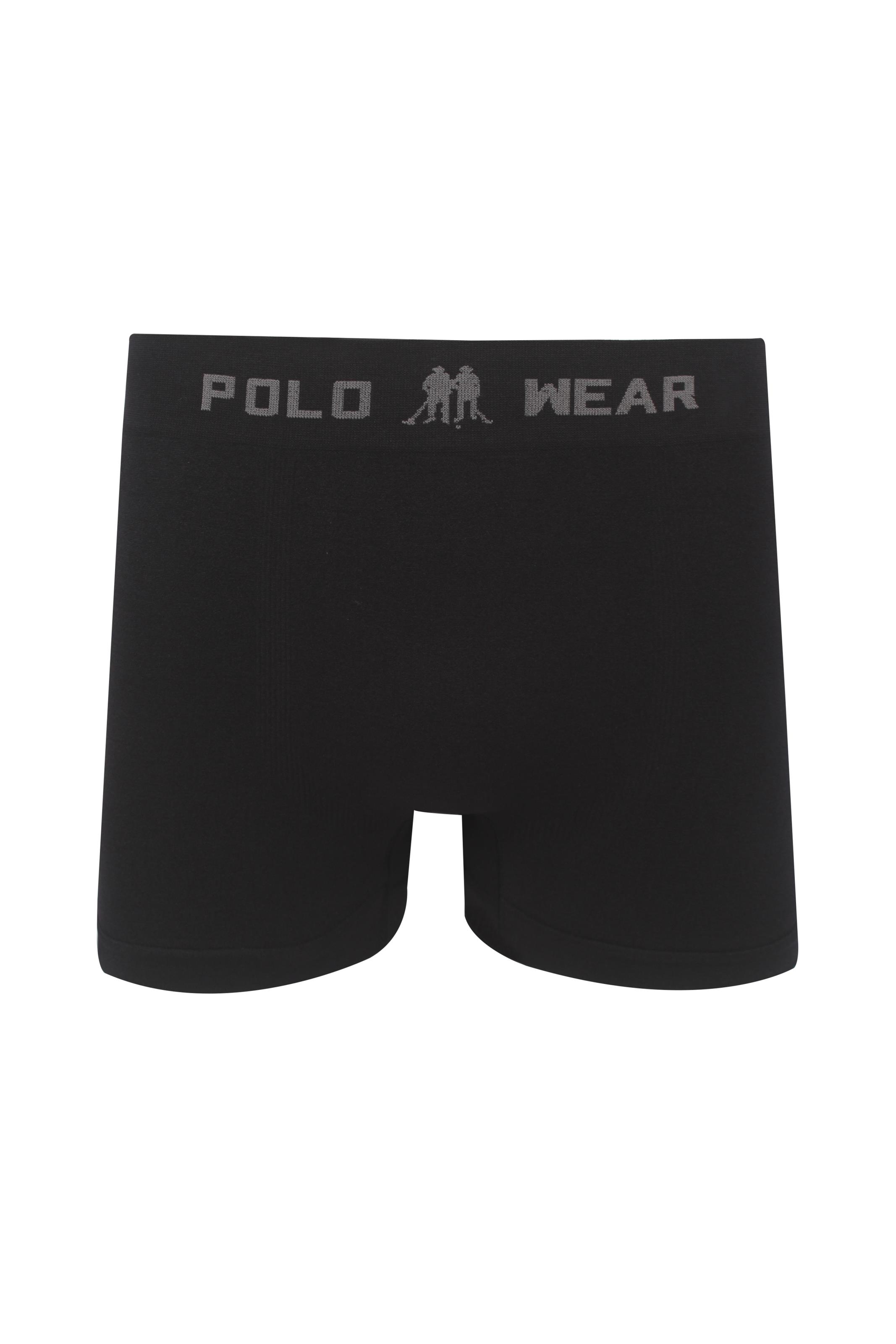 Cueca Boxer Poliamida Sem Costura Polo Wear Preto