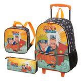 Mochila De Rodinhas Naruto E Jiraya Amarelo - Pacific