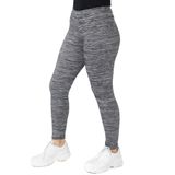 Calça Legue Legging Feminina Suplex Cós Alto Fitness Mescla Claro, G