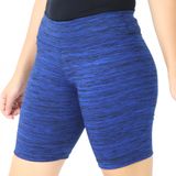 Bermuda Legue Legging Feminina Suplex Cós Alto Fitness Azul, M