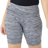 Bermuda Legue Legging Feminina Suplex Cós Alto Fitness Cinza Claro, G