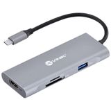 Hub Usb Tipo C / Type C 7 Em 1 Com 3 Usb 3.0 + Leitor De Cartao Sd/tf + Hdmi + Tipo C Power Delivery