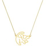 Colar Personalizado Simba Rei Leão Folheado Em Ouro 18k