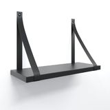 Prateleira Em Mdf Preto 40x15cm Com Alça Cor Preto