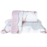 Kit Cobre Leito Rolinho Solteiro + Porta Travesseiro Toque Macio Ballet