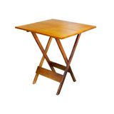 Mesa Para Restaurante Dobravel De Madeira 70x70 - Natural - Marrom