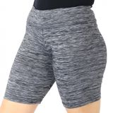 Bermuda Legue Legging Feminina Suplex Cós Alto Fitness Mescla Claro, M