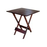Mesa Para Bar E Café Dobravel De Madeira 60x60 - Imbuia - Marrom