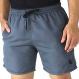 Bermuda Shorts Masculino Tactel Bolsos Elástico Cordão Verão Cinza, P