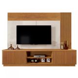 Home Rack Painel Valencia Ripado 2 Portas Tv 75 Mavaular Naturalle - Off White