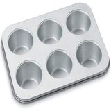 Cuisinart Chef's Classic Nonstick Bakeware 6-Cup Jumbo Muffin Pan, Prata