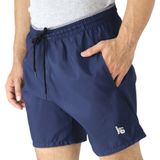 Bermuda Shorts Masculino Tactel Bolsos Elástico Cordão Verão Azul Escuro, P