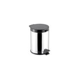 LIXEIRA AÇO INOX COM PEDAL TAMPA PP PRETA 4,5L - VIEL