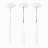 Kit 3 Pendente Tubo Palito Moderno 30cm - Branco