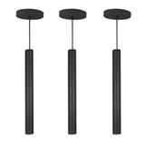 Kit 3 Pendente Tubo Palito Moderno 45cm - Preto