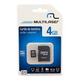 Cartao de Memoria 4GB + adaptador Micro SD Multilaser MC456