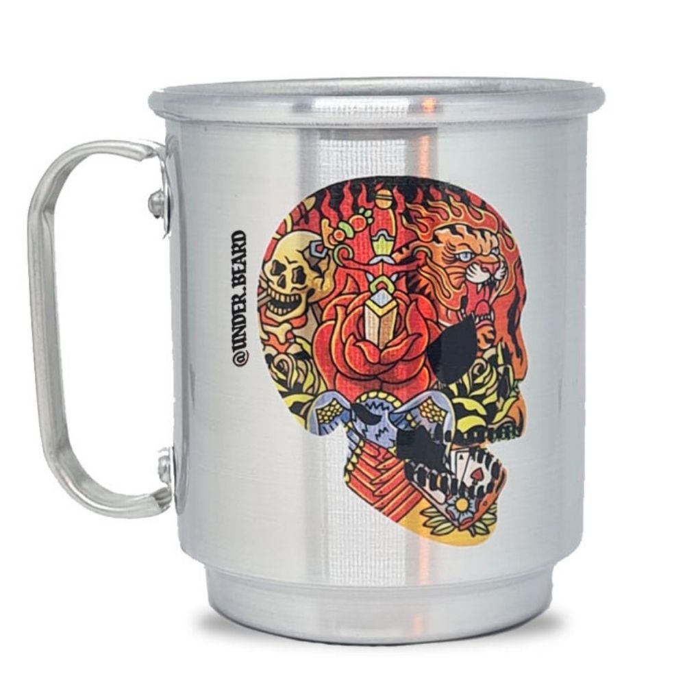 Caneca de Chopp Em Alumínio Caveira 350ml Barba Rubra