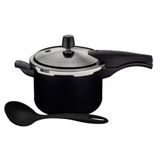 Panela Pressão Preto Antiaderente 4,5l Com Concha Tramontina