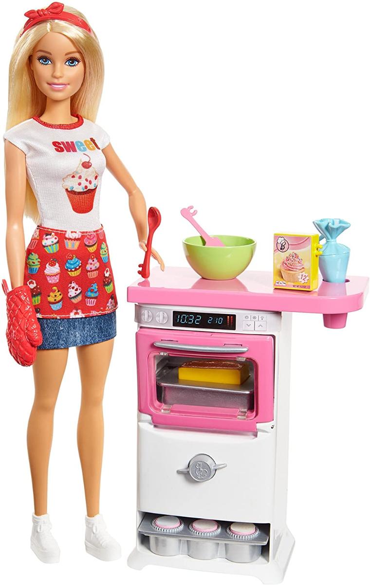 Barbie padaria chef boneca está pronto para assar com um conjunto de jogos  de forno e acessórios de comida que realmente subir! Um som de forno, ação  - Carrefour