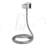 Ducha Higiênica Quadrada Cromada Luxo 1/4 De Volta