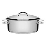 Caçarola Tramontina Solar Rasa Em Aço Inox Fundo Triplo Com Tampa E Alças 28 Cm 7,1 L Tramontina