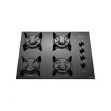 Cooktop 4 Bocas Preto Com Mesa De Vidro Atlas U Top Bivolt