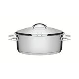 Caçarola Tramontina Solar Rasa Em Aço Inox Fundo Triplo Com Tampa E Alças 24 Cm 4,7 L Tramontina