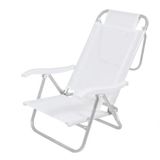 Cadeira Sunny Aluminio Sannet 6 Posicoes Branca Bel
