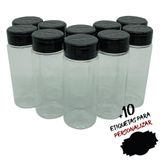 Pote Tempero Kit 10 Potes +10 Etiquetas Adesivas Tampa Dupla